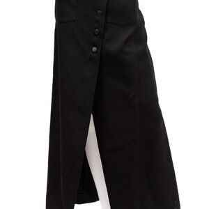 CHANEL Elegant Black Maxi Skirt with Buttons